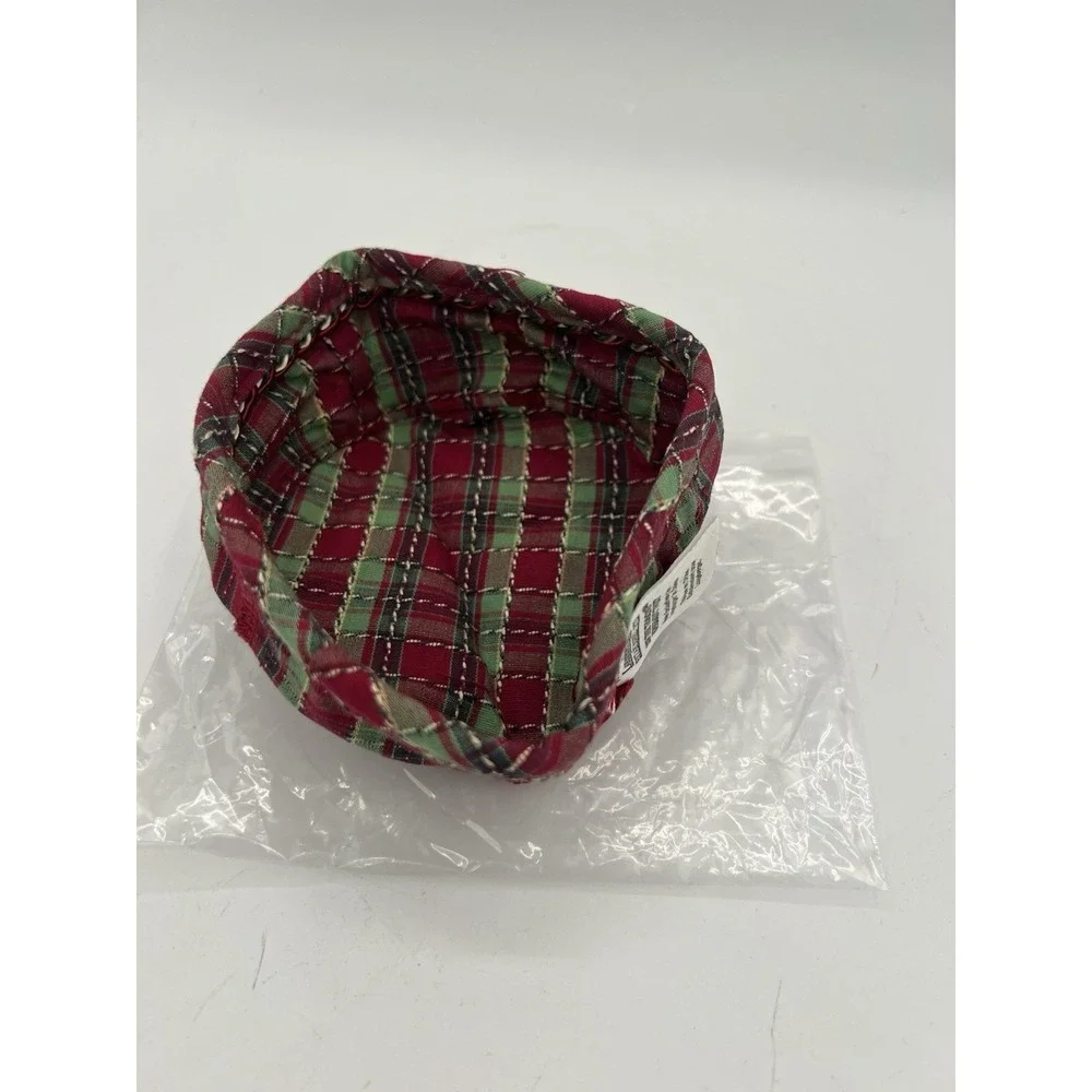 🎄 Longaberger 2009 Tree Trimming Peppermint‎ Twist Basket Liner Only–Plaid–NIP